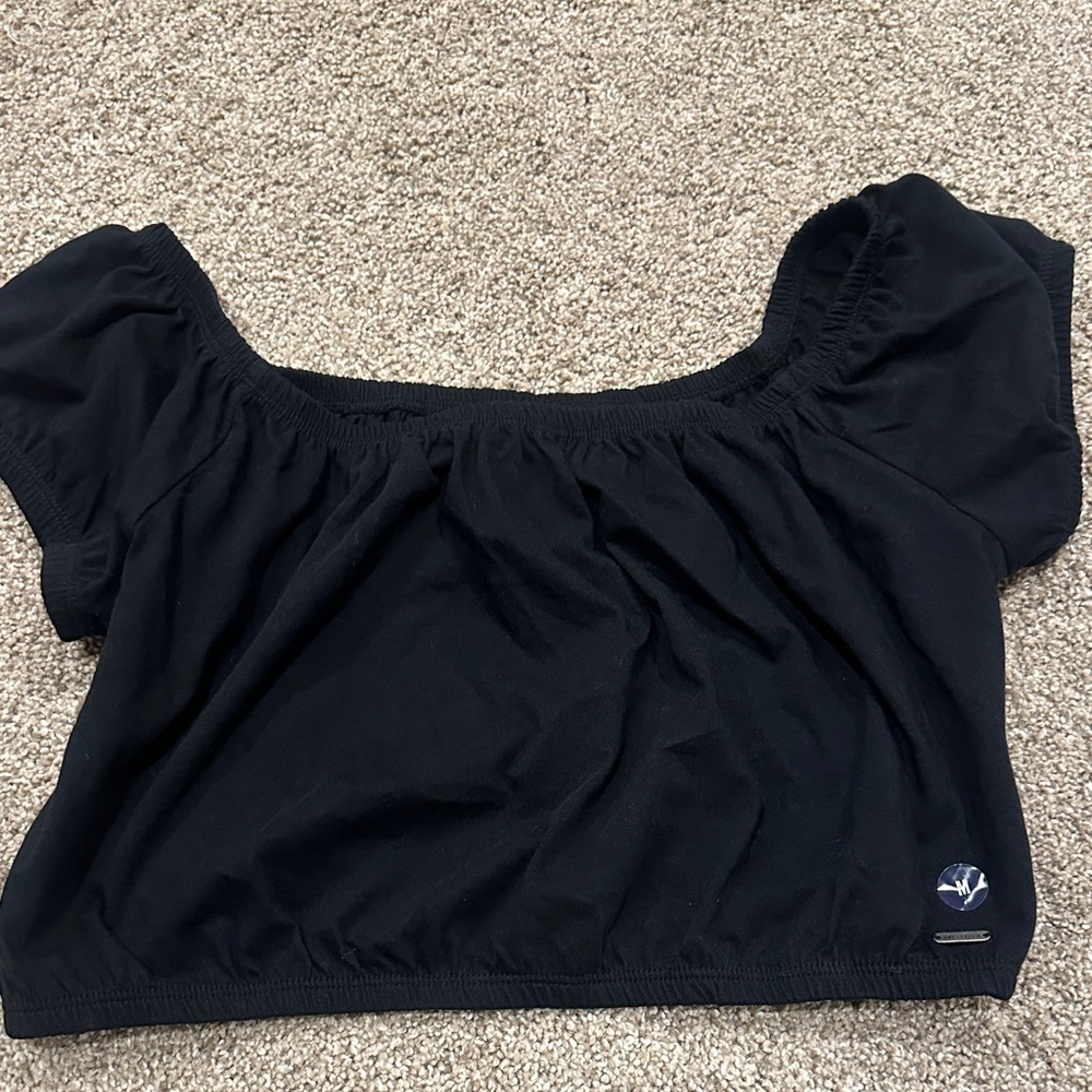 Hollister Black Off-Shoulder Crop Top